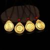 Double-Sided Golden 'Fu' Character Guan Yin Buddha Pendant with Dragon, Good Luck and Fortune Birth Year Gift