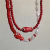 Süße Rote Keramikfisch Perlen Choker Halskette Für Frauen Mädchen Y2K Trend Ästhetisch Sommer Strand Harajuku Schmuck Accessoires Geschenk