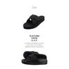 Indosol Black Slide Slipper   Platform Cross Slide