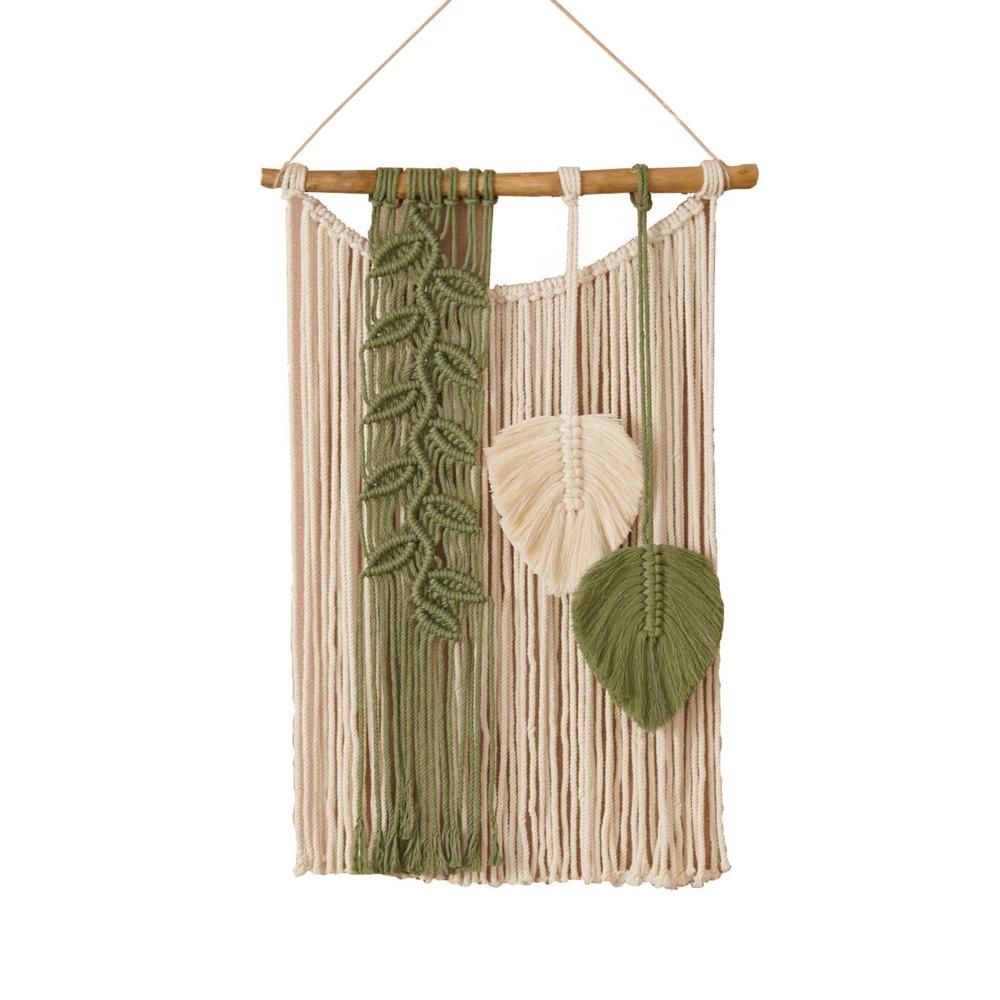 Polyester Polyester Wall Hanging Decor 25.5x15.8 In Rectangle Indoor Outdoor Wall Ornament Yellow & Green Home Curtain Accessory