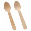 Sunnap Wooden Dessert Spoons, 11cm, 100 Count, Package-free, Disposable Wooden Spoons for Ice Cream and Desserts, Commercial Use