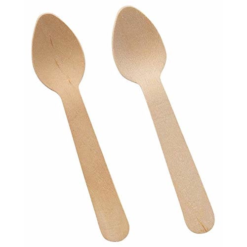 Sunnap Treskjeer til Dessert, 11cm, 100 stk, Uten emballasje, Engangsskjeer i tre til Iskrem og Desserter, Kommersiell bruk