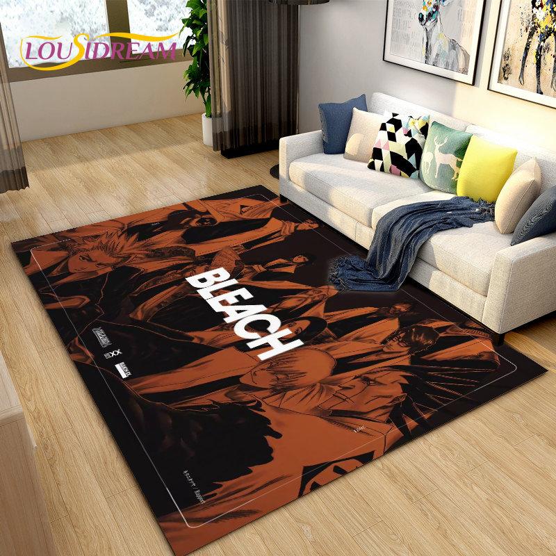 Anime Bleach Japan Cartoon Area Rug Large,Carpet Rug for Living Room Bedroom Sofa Doormat Decoration,kid Play Non-slip Floor Mat