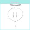 Rhinestone Bridal Jewelry Collection With Water Wave Chain Necklace Earrings And Bracelets For Women
