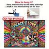 2D Peace Love Hippie Guitar Backdrop Party Photo Background Cloth