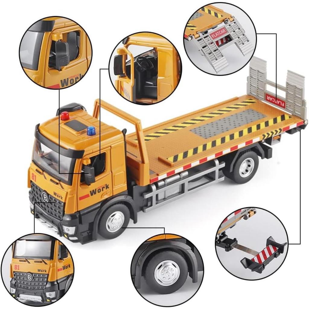 1/50 Crane Toy Metal DieCast Crane Model,Construction Truck Toys with Simulated Sounds and Lights,Suitable for Ages 3 and Up Toy Crane for Boys