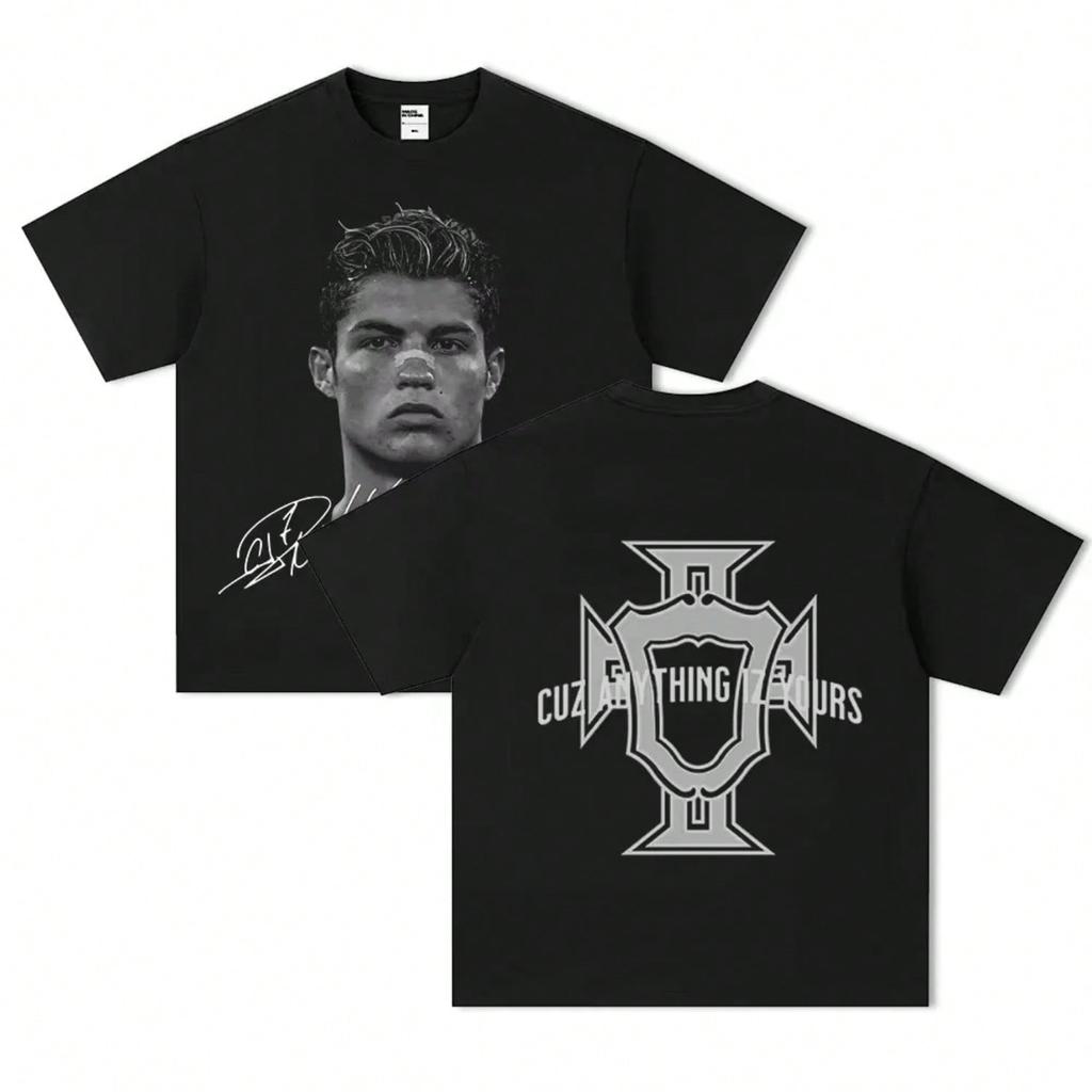 Cotton American-Style Streets Vintage Short-Sleeved Sport T-Shirt Streetwear Casual Tees Men's Women Clothing