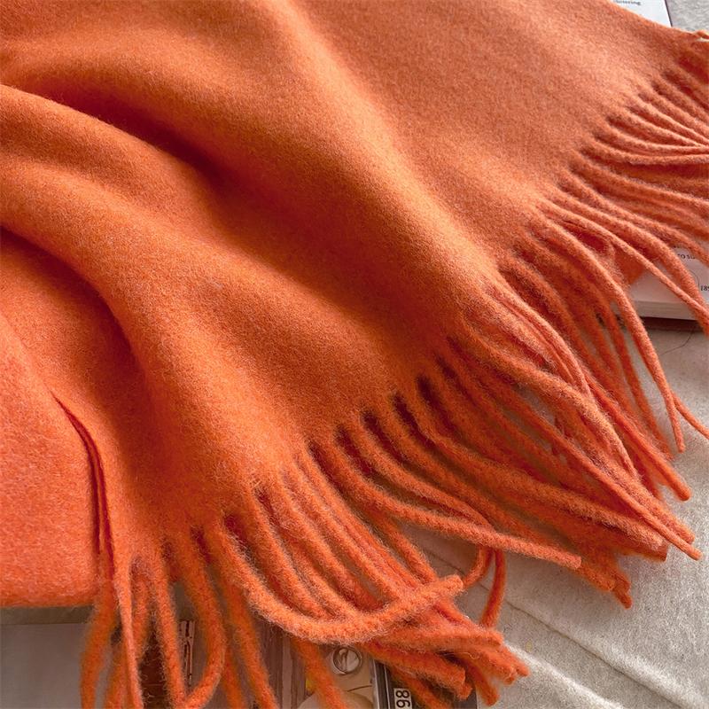 2025 Winter Wollschal für Damen Langer Warmer Kaschmirschal Hijab Einfaches Damen Schal Wickeltuch Weibliches Pashmina Bandana Kopftücher Neu
