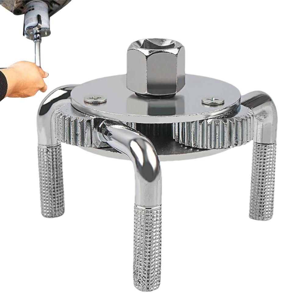 

Инструмент для снятия масляного фильтра, регулируемый магнитный 3-х кулачковый ключ для масляного фильтра, универсальный инструмент для снятия ключа для автомобилей, мотоциклов серебряный