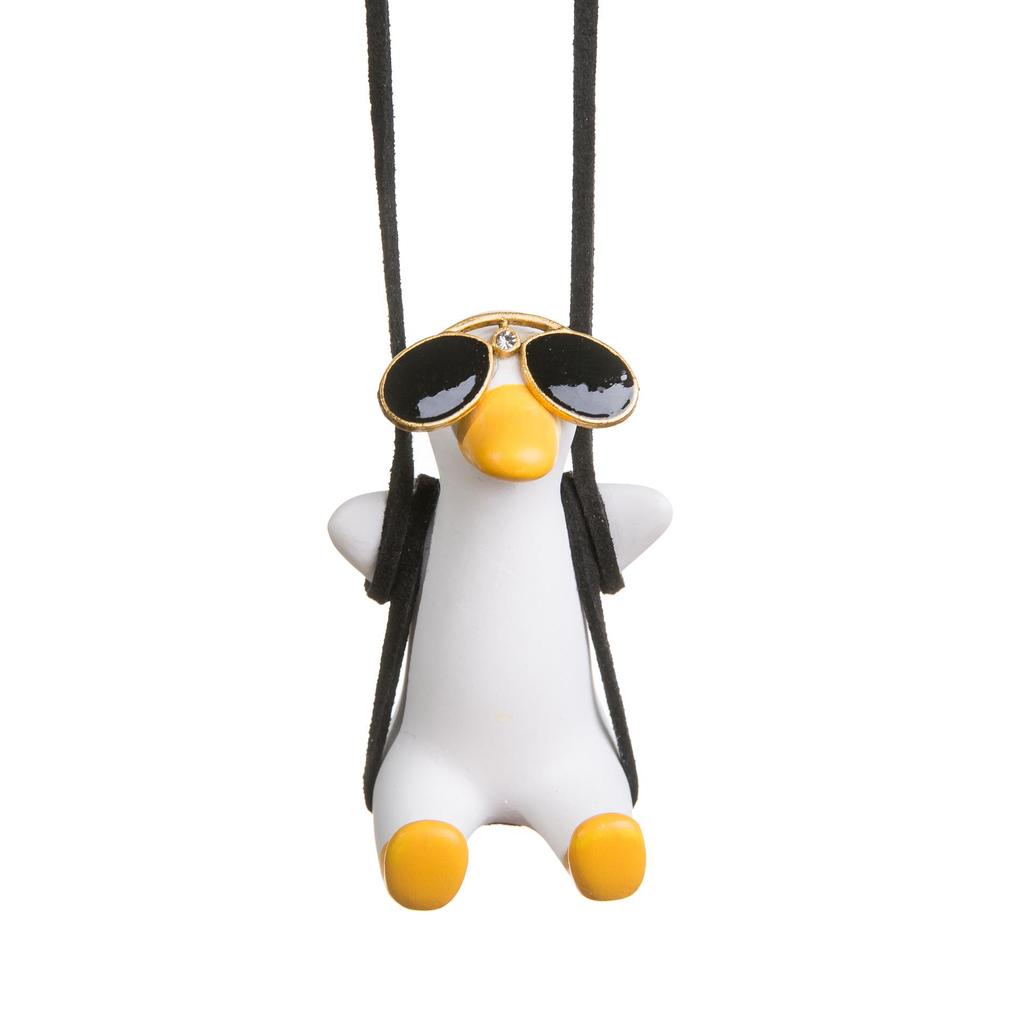 Cartoon Swing Duck Car Pendant for Rearview Mirror - Fun Interior Decoration for Women