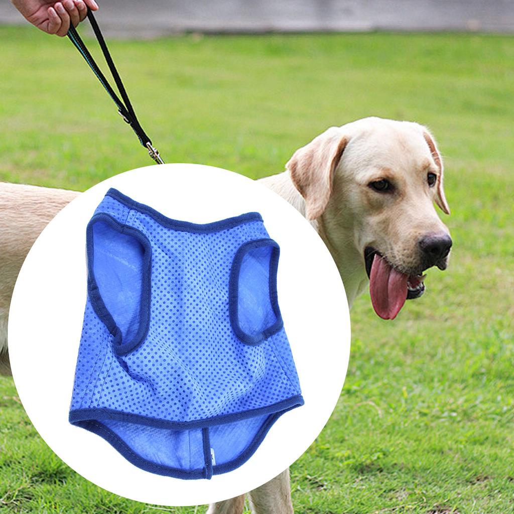 Gilet Raffreddante per Cani Traspirante Estate Rete Ghiaccio Pettorina per Animali Domestici Portatile Raffreddamento Istantaneo Cappotto per Cucciolo Sport all'Aperto Passeggiate Spiaggia