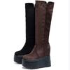 Boots women's 2025 autumn and winter new women's high boots thick-soled simple boots round head inner height increase fashion thin