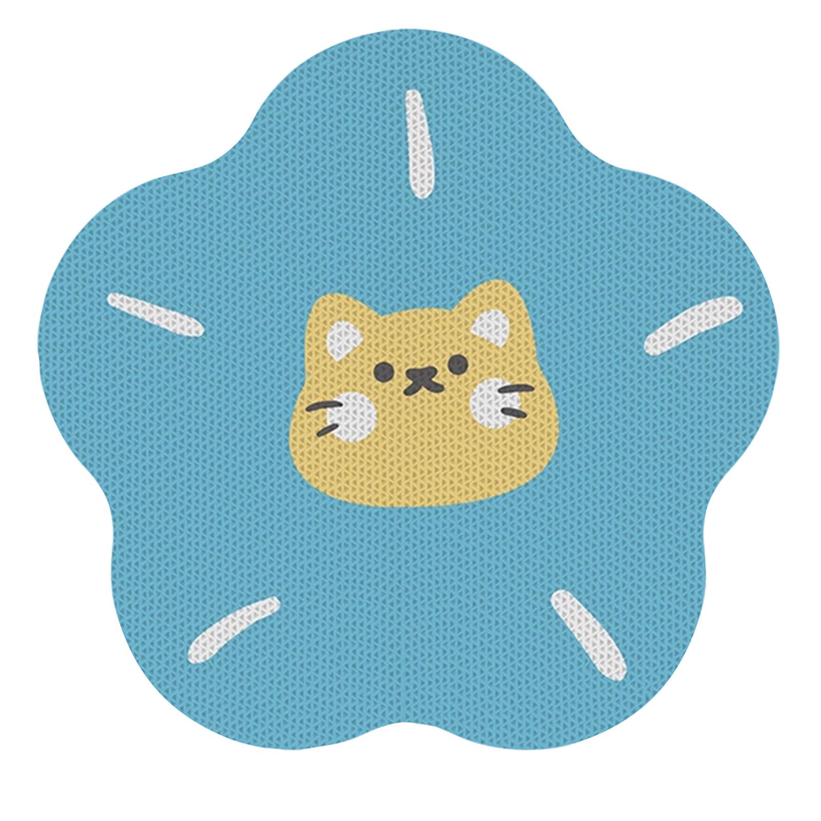 Flower Shape Cat Scratcher Pad Corrugated Cardboard Wall Mounted Cat Scratch Board with Cat Pattern for Indoor Cats One Size