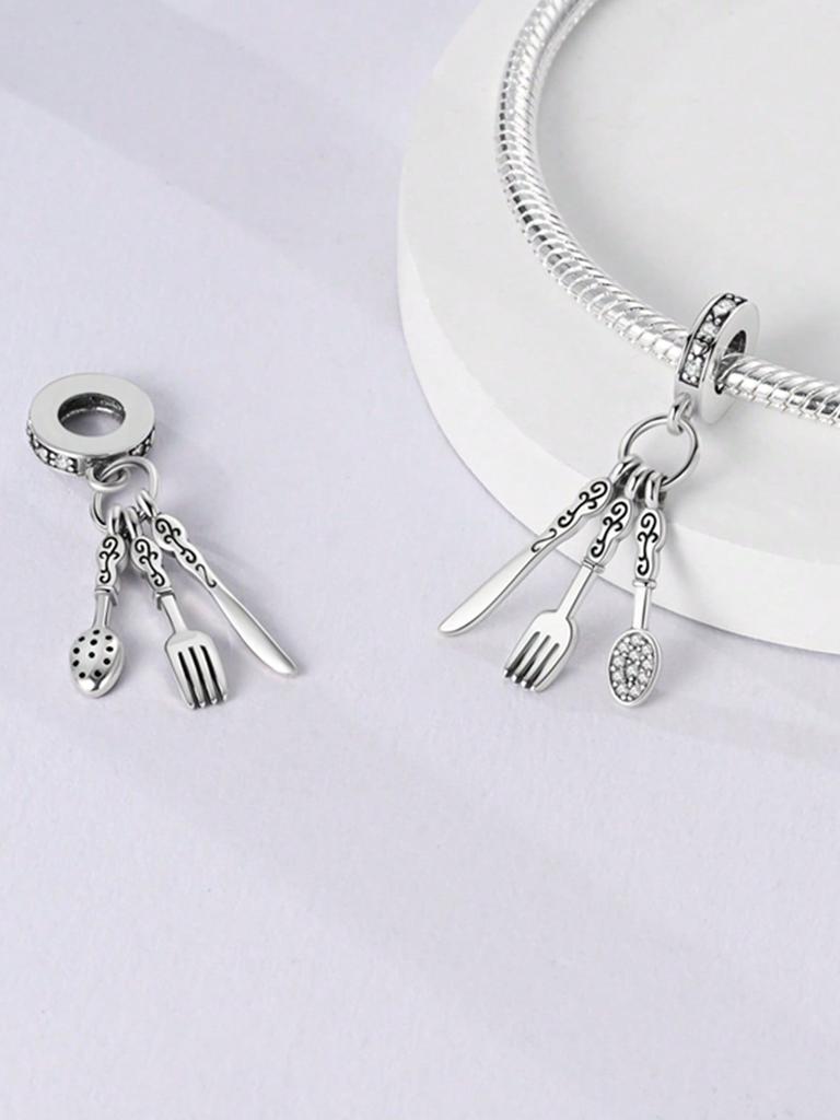 Charms Plata Pink Clothes Scissors Beads Copper Plated Fit Charms Copperoriginal Bracelet For Jewelry Making Diy Charm