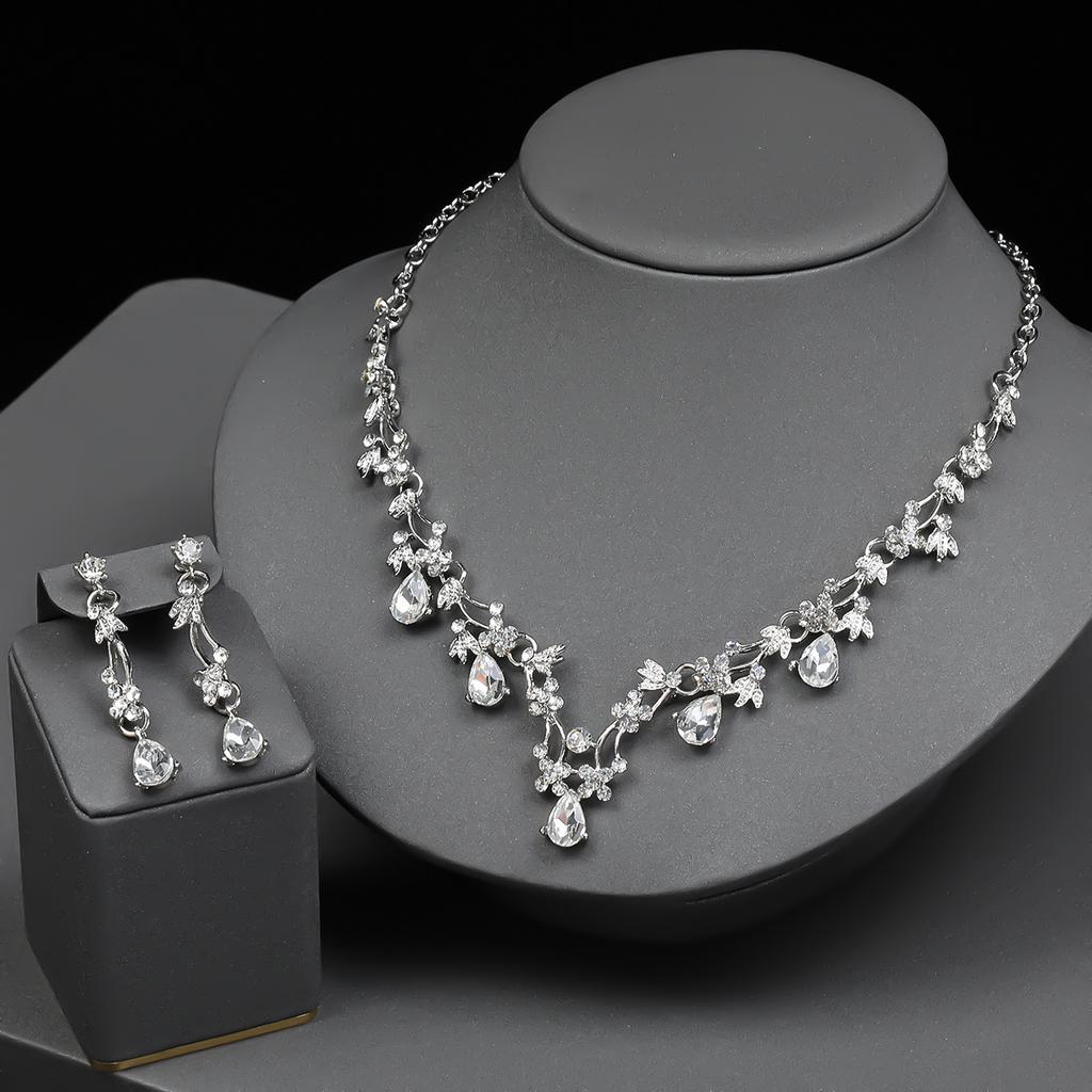 Bridal Necklace, Earrings Set, Female Crystal Jewelry, Wedding Accessories, Wedding Accessories, Dress Matching