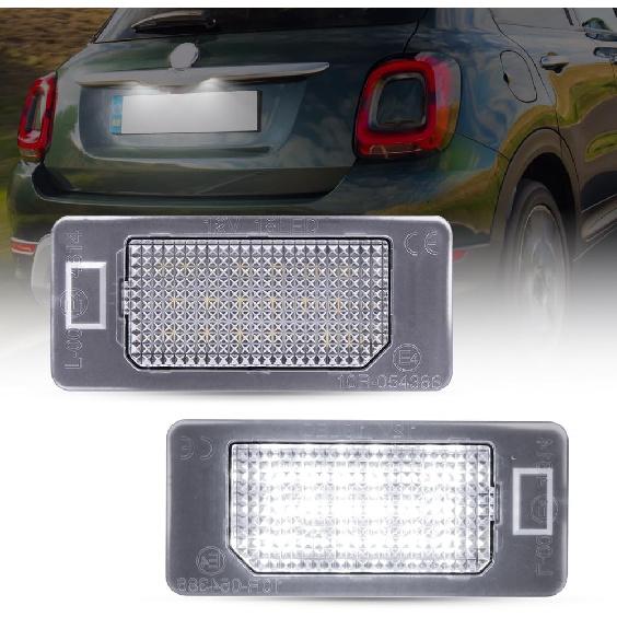 

NJSBYL LED License Plate Light Lamp Assembly For Fiat 500X 2014-2019 6000K White LED Rear Tag License Plate Lights built-in Error Free CanBus