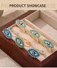 Qiong Yao Demon Eye Enamel Open Ring: 18k Gold-Plated Titanium Steel Adjustable Fashion Accessory