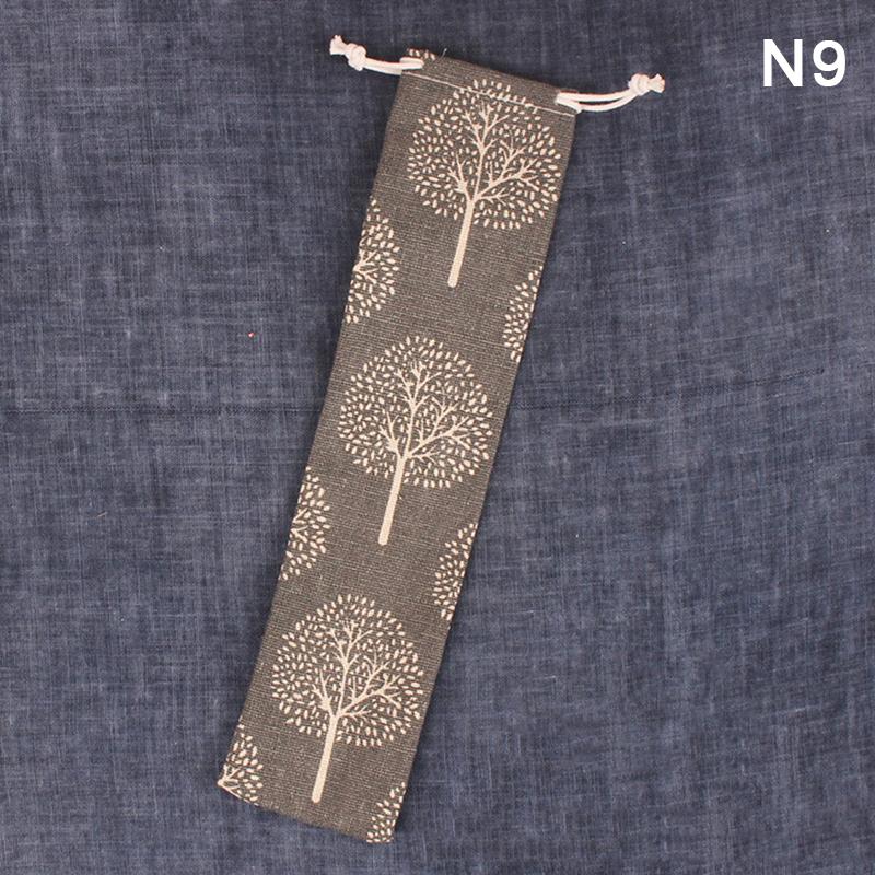 1ks opakovaně použitelný slaměný sáček sáček na kovové slámové příbory Barevné cestovní kempingové hůlky Lžíce Vidlička Nůž Úložný sáček Zásobník