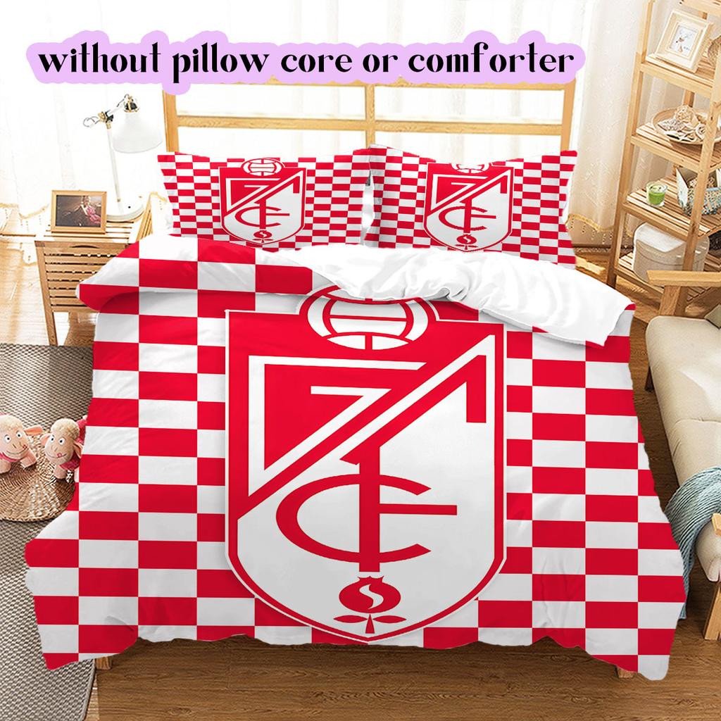 Granada CF football Pattern Bedding,Quilt Set Quilt Cover Pillowcase Home Birthday Gift (1*duvet cover+2*pillowcase,without core)
