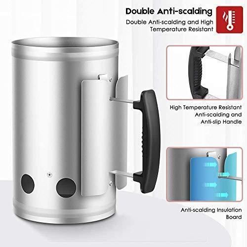 Beau jardin, bbq allume-charbon pour bbq allume-cigare , cheminée en barbecues 28 x 18 cm ,argent cheminée d'allumage , barbecue br