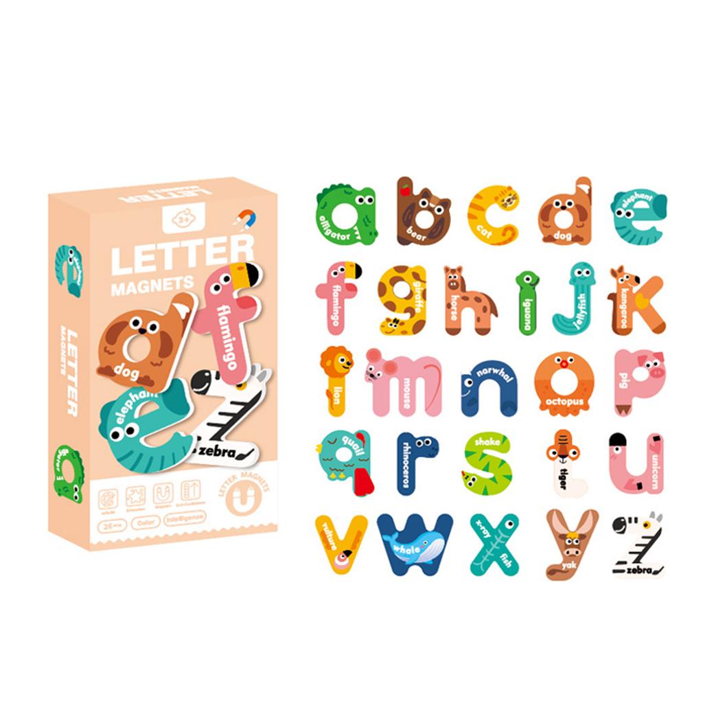 Animal Shaped Magnetic Alphabets Round Corner Safe Magnetic Blocks For Toddler