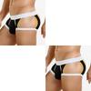 2Pcs/Lot Men's Sexy Low-Rise Boxer Briefs Hollow Sides & Back Butt Cutout Underwear Breathable Cotton Boxers
