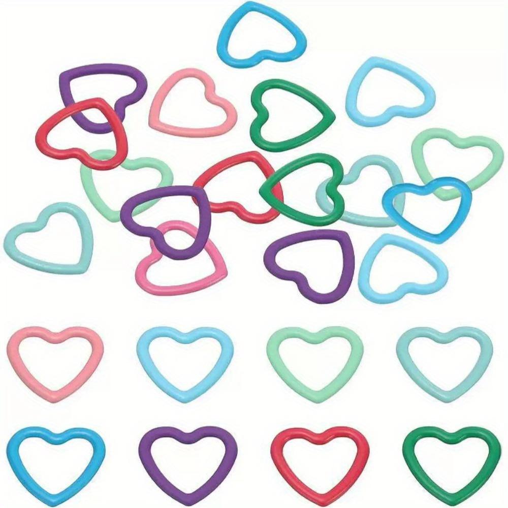 30Pcs Mix Color Triangle/heart Knitting Stitch Markers Colored Metal 12-13mm Stitch Markers for Sewing DIY Knitting