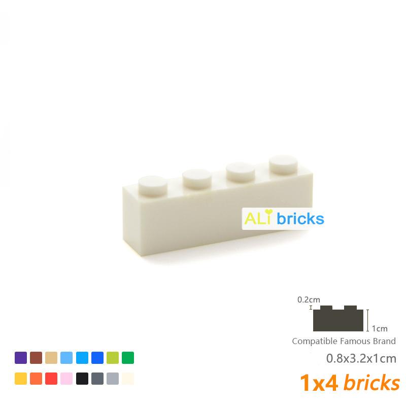 

Non-Toxic 400Pcs 1X4 Dots Diy Building Blocks Thick Figures Bricks Educational Creative Toys For Children Size Compatible With 3010