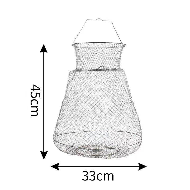 Collapsible Steel Wire Fish Trap & Basket Net for Fishing and Crabbing