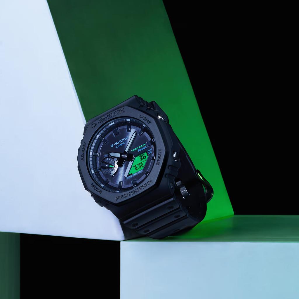 Casio 2100 Bluetooth Connection Shockproof Solar Quartz Movement Resin Strap Watch Men watches Black GA-B2100BEG-1A