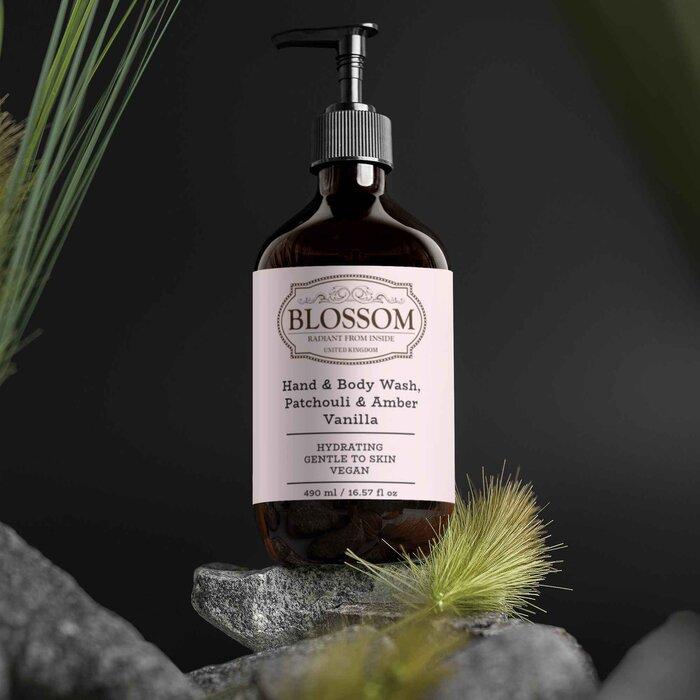 Blossom Blossom Hand & Body Wash, Patchouli & Amber Vanilla, Designed from the UK