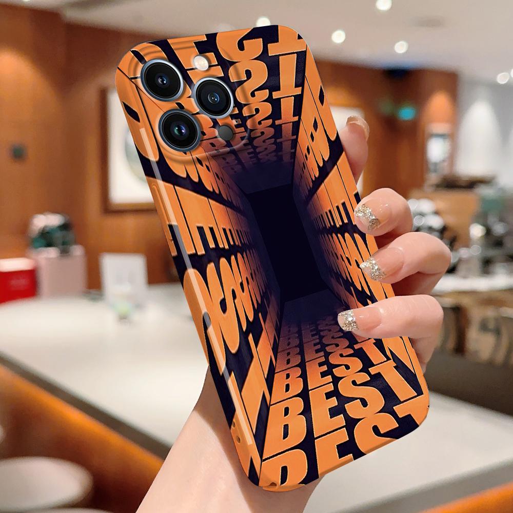 For iPhone 16 15 Samsung S23 S22 A13 A23 A52 A33 Huawei Honor Xiaomi Redmi OPPO Vivo Creative English Word Design Hard Full Camera Protect Case