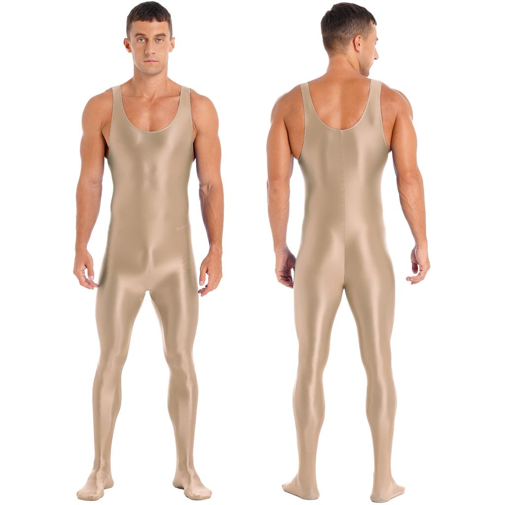 Sleeveless Full Body Jumpsuit Mens Suit Onepiece Jumpsuit Bodystocking Nightwear