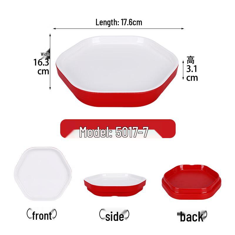 Qianxing Melamine Hexagonal Hotpot Dish Plates