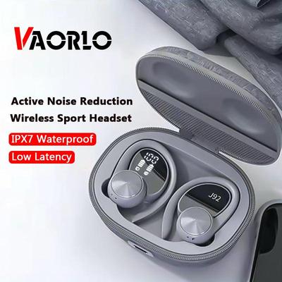 VAORLO Bluetooth5.0 Headset Wireless Earphone Active Noise Cancellation Earbuds Waterproof Headphones LED Display With Microphone