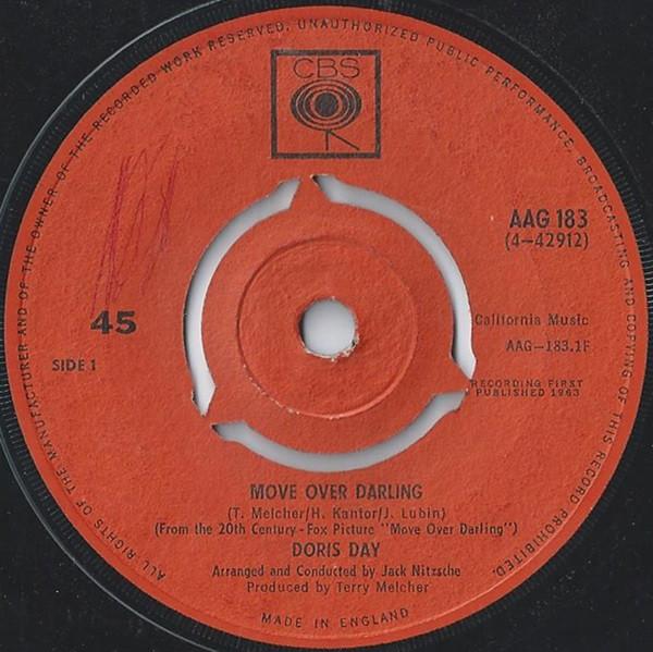 

7inch Record DORIS DAY - Move Over Darling AAG183 CBS 1963 UK Pop Used