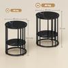Set of Two Marble-Effect Coffee Tables - Black