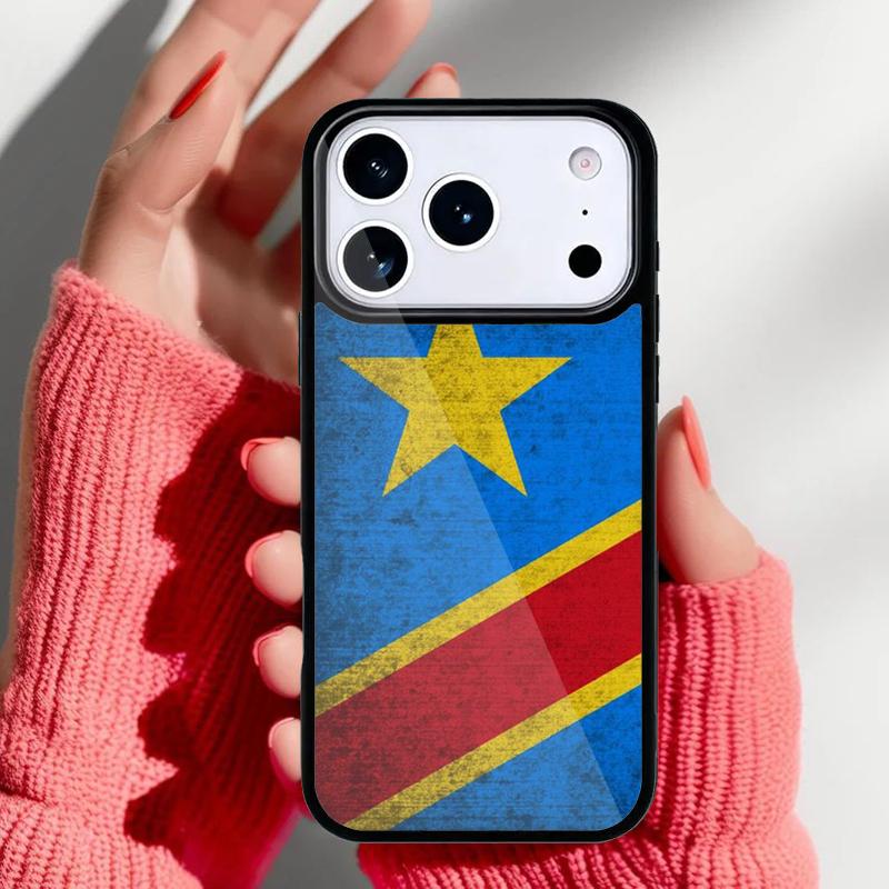 Congo Democratic Republic Flag Phone Case for iPhone 17 16 15 14 13 Pro Max Back Cover for 12 11 Pro Coque