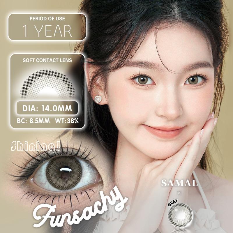 FUNSACHY Colored Lenses 1pair Brown Natural Eye Makeup Contacts Gray Pupils Blue Green Lens Yearly Fashion Cosmetics SoftLens