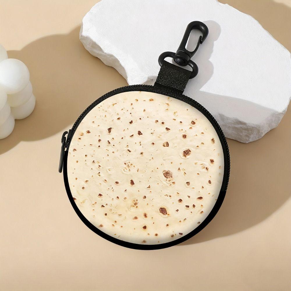 Large Capacity Coin Purse Faux Leather WaterProof Zipper Storage Bag Naan Pattern with Key Ring Wallet For Outdoor Enthusiasts