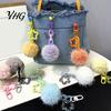 Backpacks Accessory Plush Ball Keychain, Fluffy Pompom Pendant with Hollow Star, Backpack Star Chain Bag Purse Decorative Accessories, Gift for Women