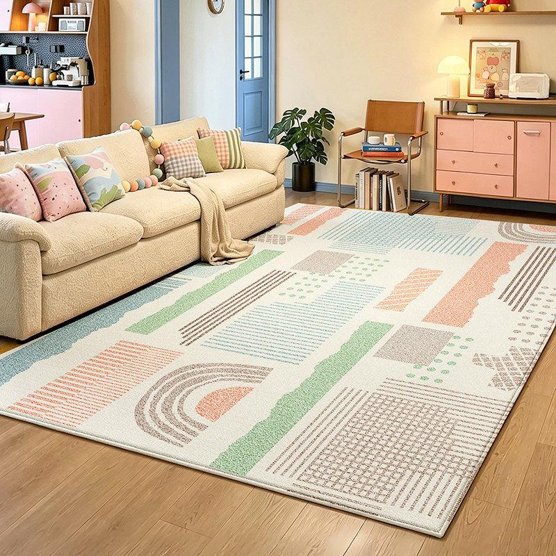 Large Area Living Room Decoration Carpet Thick Plush Rugs for Bedroom Fluffy Soft Lounge Floor Mat Dopamine Color Cloakroom Rug