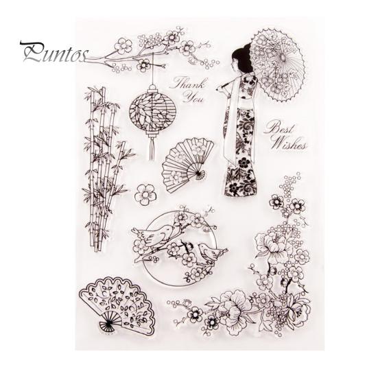 

Кимоно с цветком вишни, прозрачный штамп, сделай сам, скрапбукинг, изготовление карт, декор для фотокниги Stamp Only