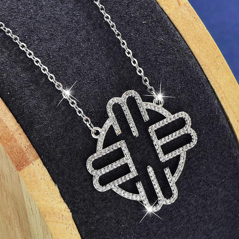 

Stylish Gold And Silver Titanium Steel Choker Necklace With Four Leaf Clover Charm срібний