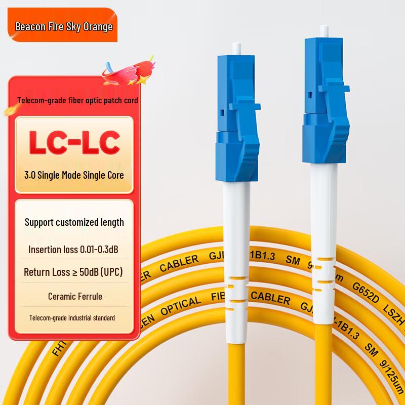 Fenghuo Tiancheng Telecom-Grade Single-Mode Fiber Optic Patch Cord