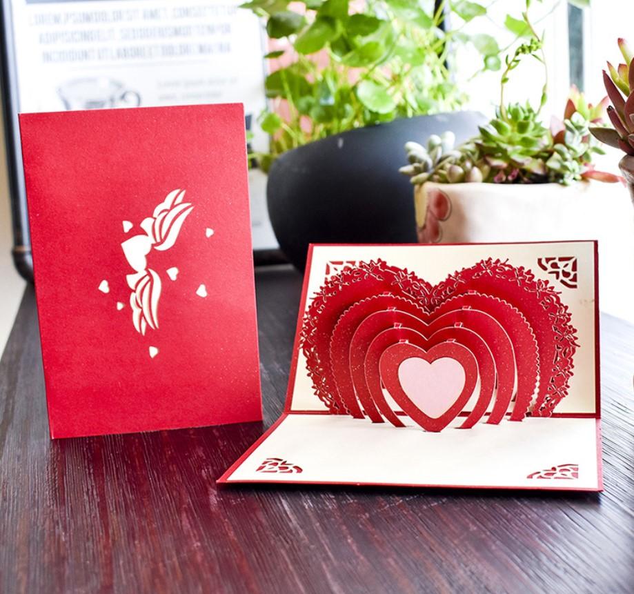 Anniversary Card Paper 3D Card Greeting Card Decorative For Wedding Graduation Mother s Day