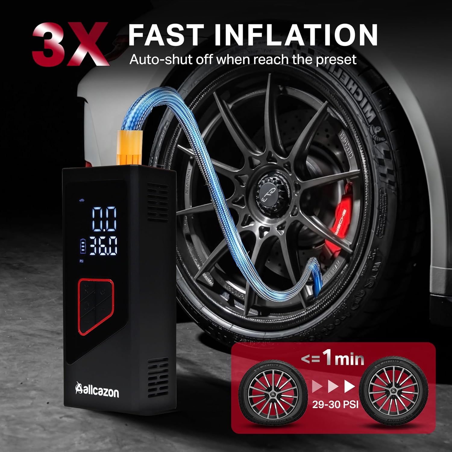 

Portable Tire Inflator 150PSI Air Compressor with Pressure Gauge for Car, Motorcycle & Bike United States