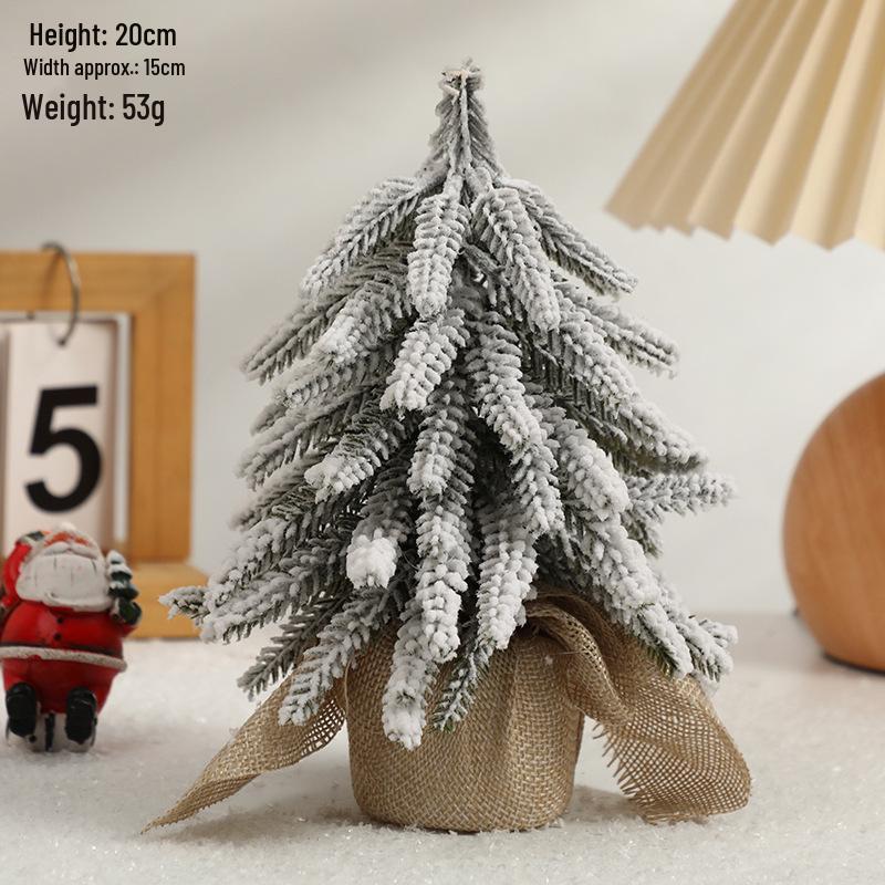 Mini Potted Christmas Tree with Snow - Perfect for Desktops, Hotels, Malls, and Window Displays