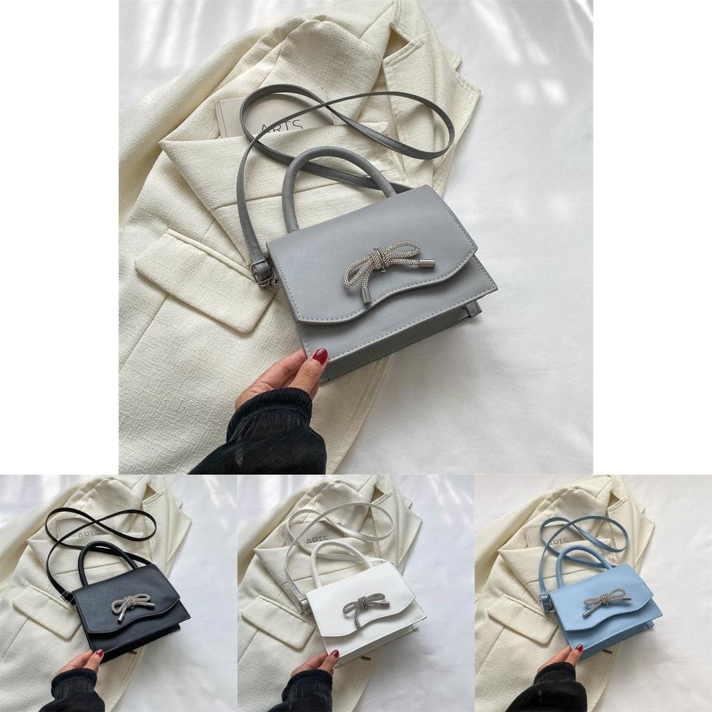 Vintage Chic Small Square Bag For Women In Black White Blue Grey And Rose Pink For Casual Commute Stylish Look
