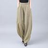 New Retro Cotton Linen Women's Plus Size Tai Chi Harem Pants - Wide Leg Lantern Trousers for Spring, Summer, and Autumn
